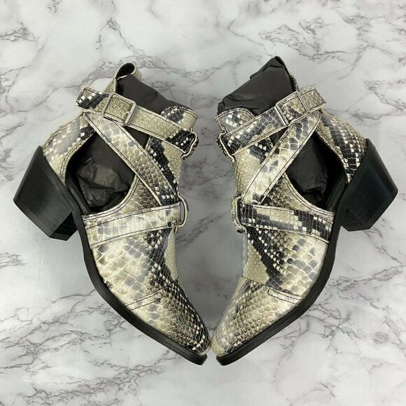 Allsaints Summer Snake Leather Darcy Pointed Bootie 6 - Picture 6 of 9